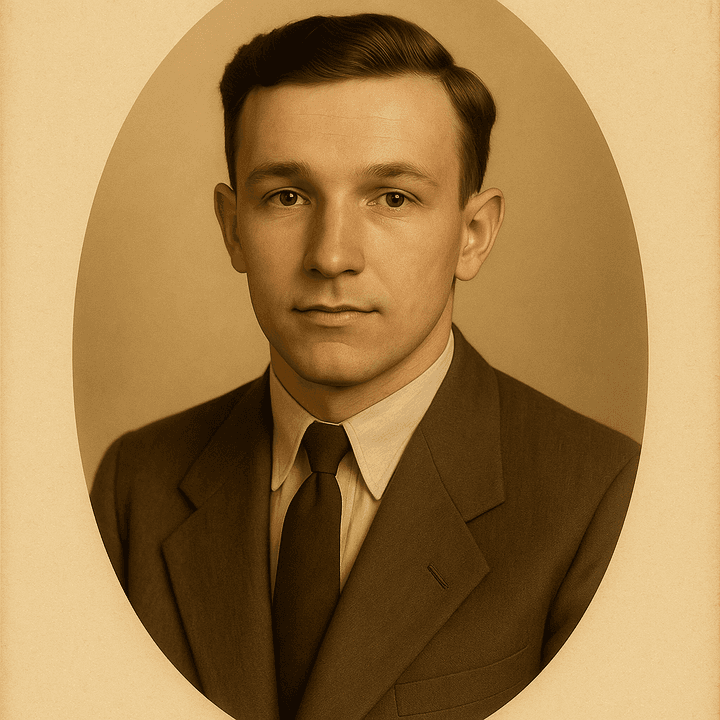 An old photograph restored in the Victorian Cabinet Card style