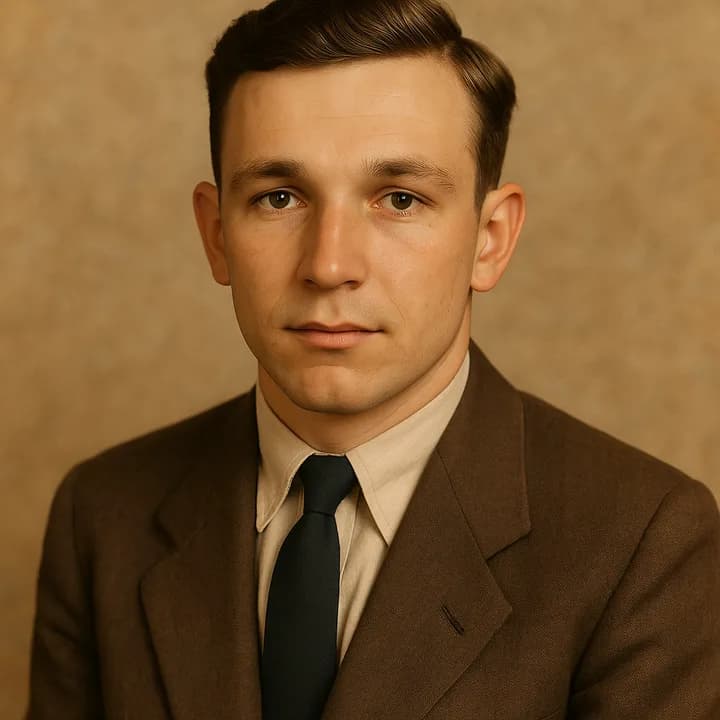 An old photograph restored in the Kodachrome Family Memory style